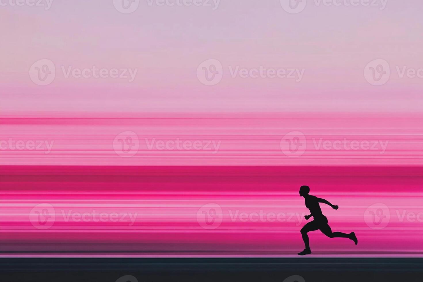 A person running in front of a pink background photo