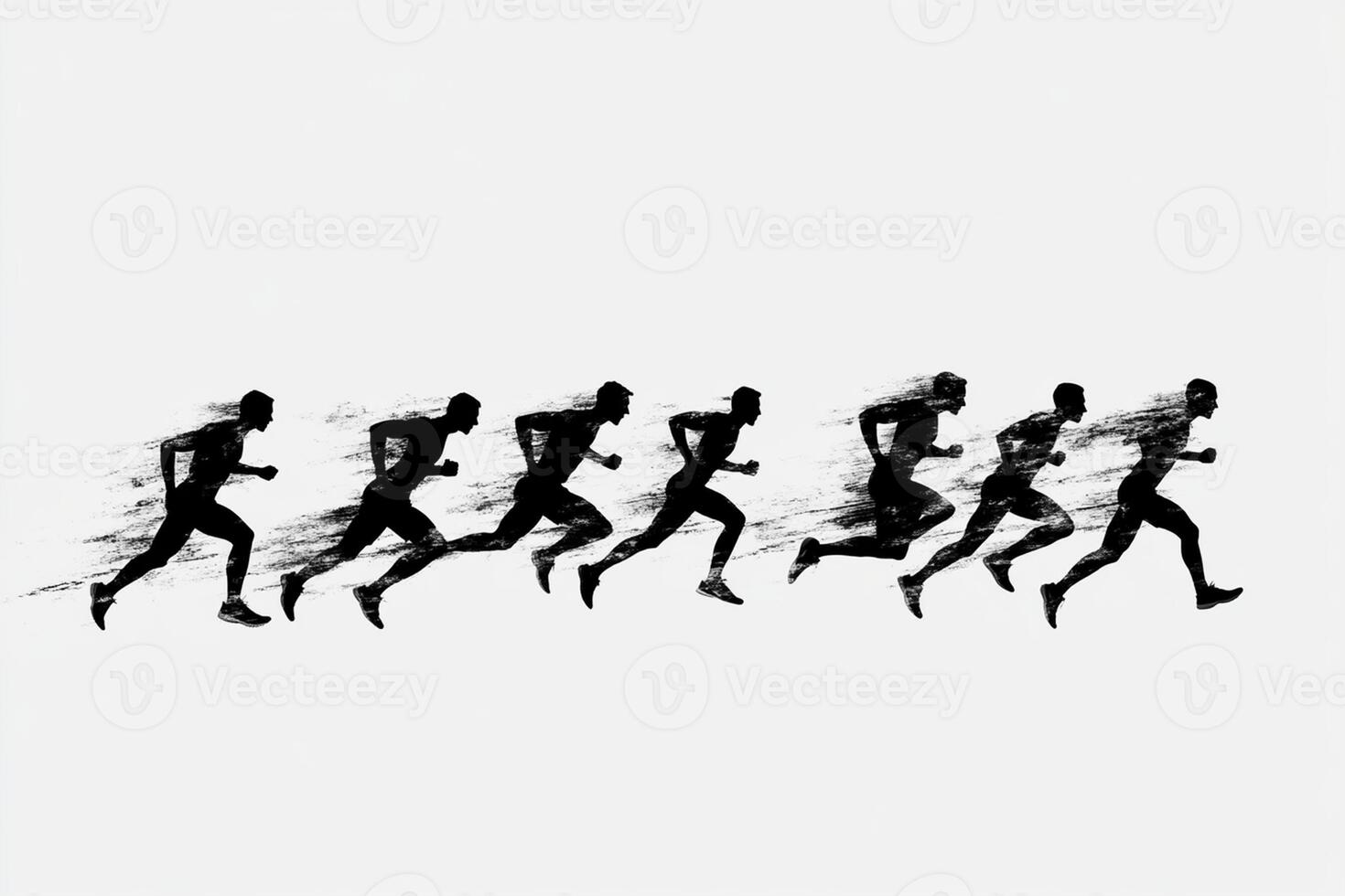 A group of people running in a race photo