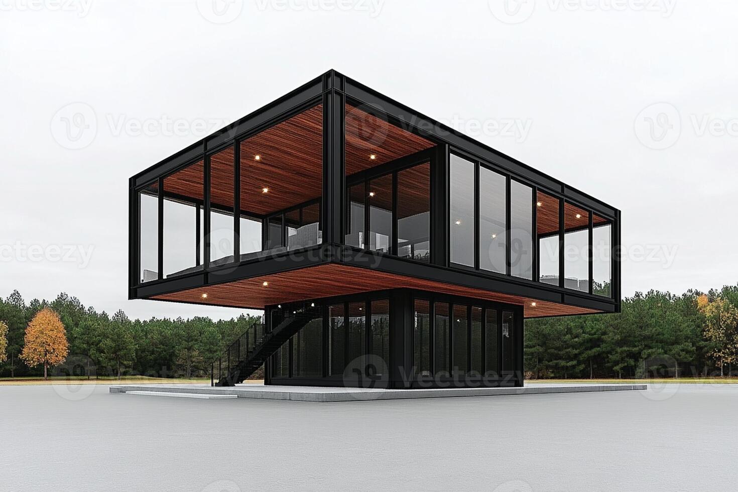 A modern house made out of shipping containers photo