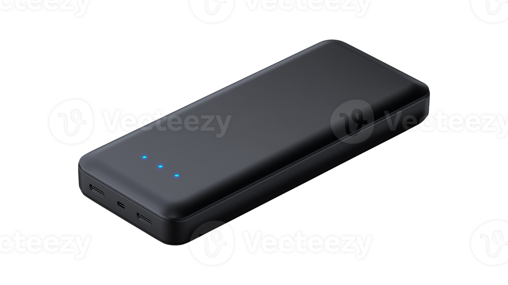 Portable power bank with LED indicators for mobile device charging png