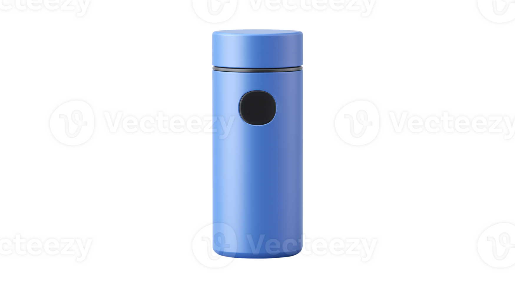 Blue stainless steel water bottle with minimalist design for sustainable hydration png