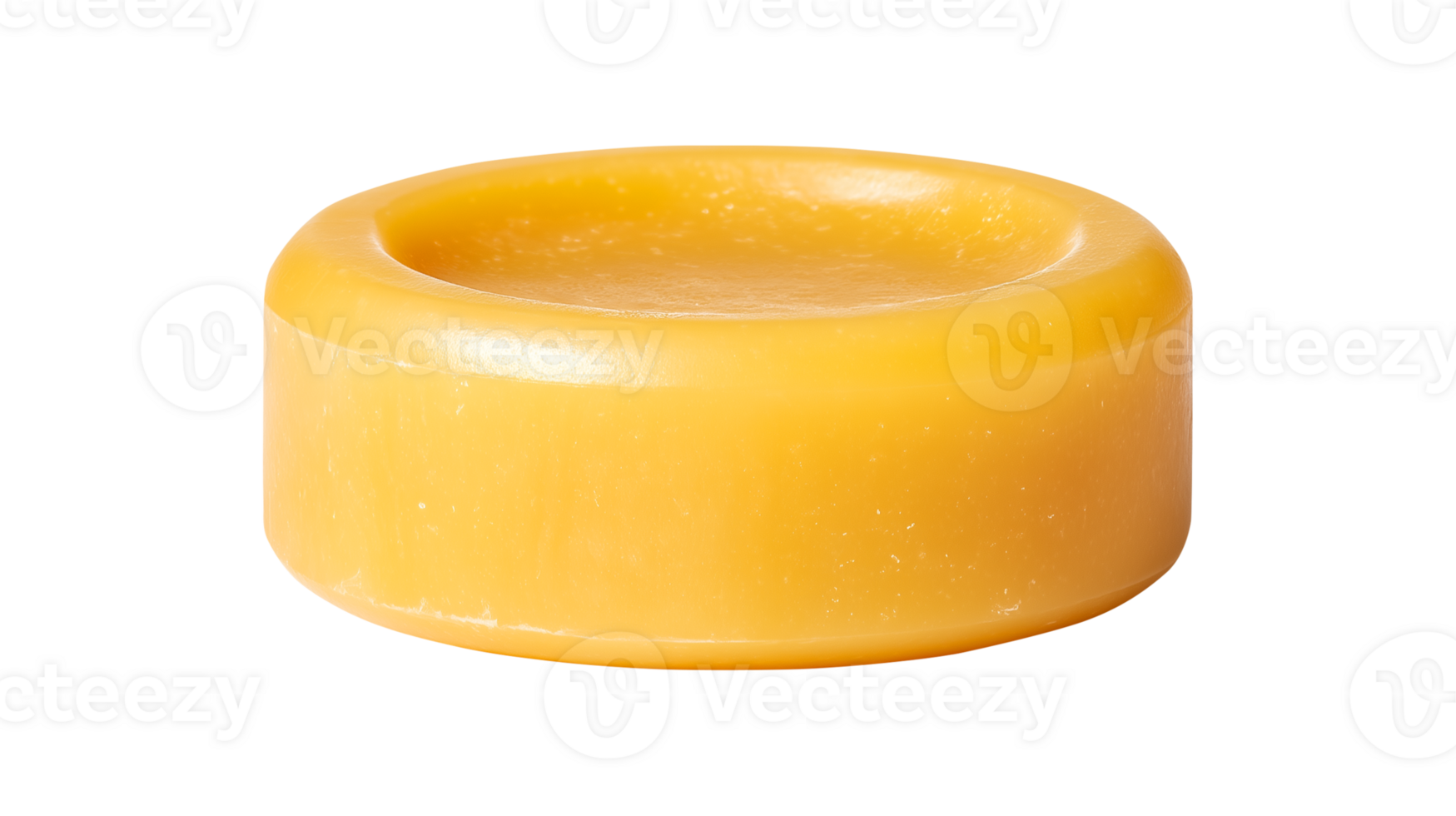 Golden yellow natural soap bar with smooth round design png
