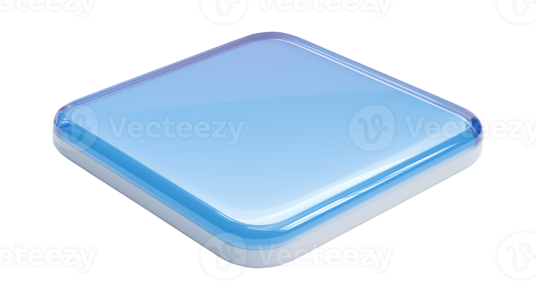 Blue Glass User Interface Button png