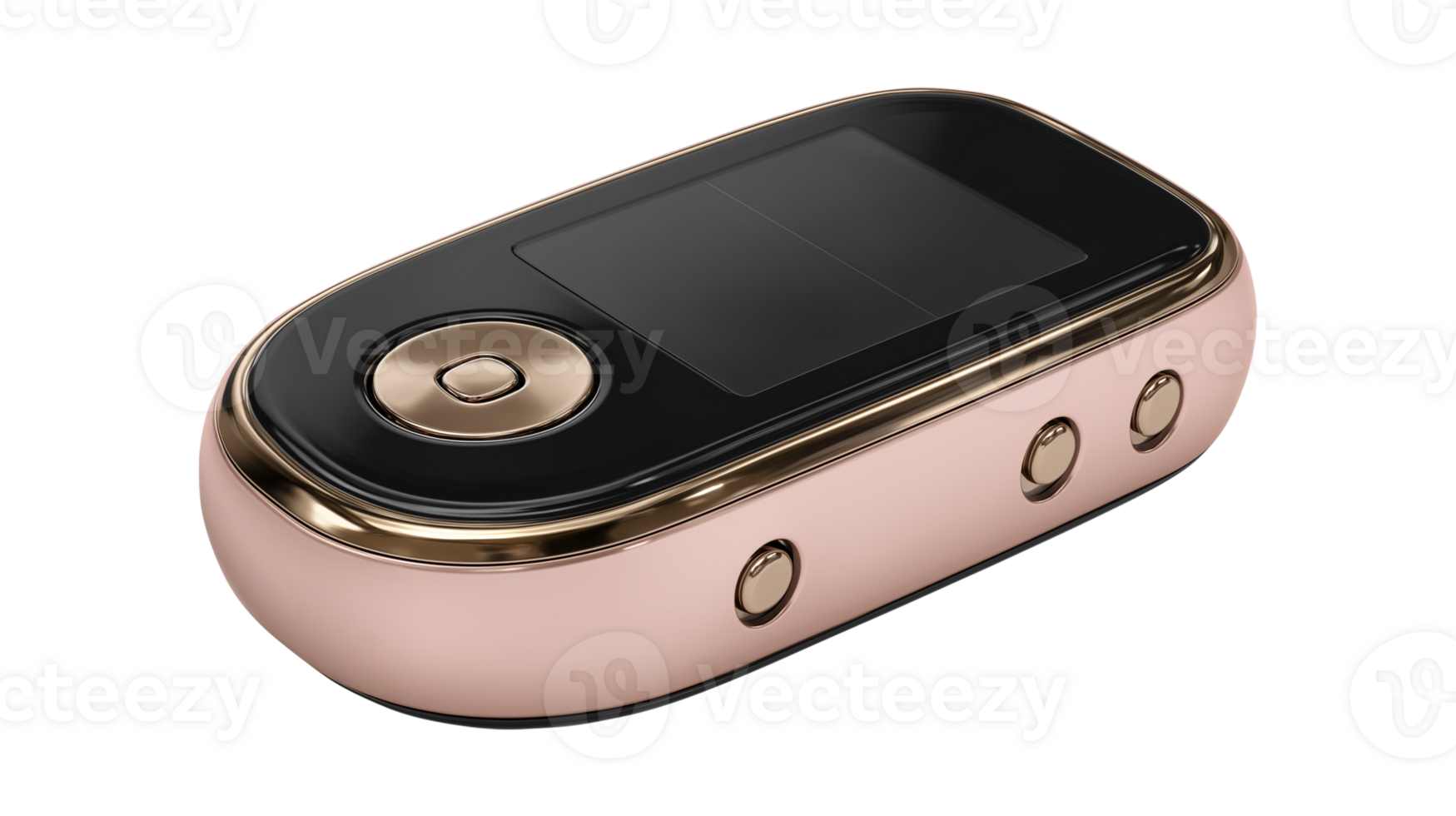 Rose gold portable translation device with digital display screen png