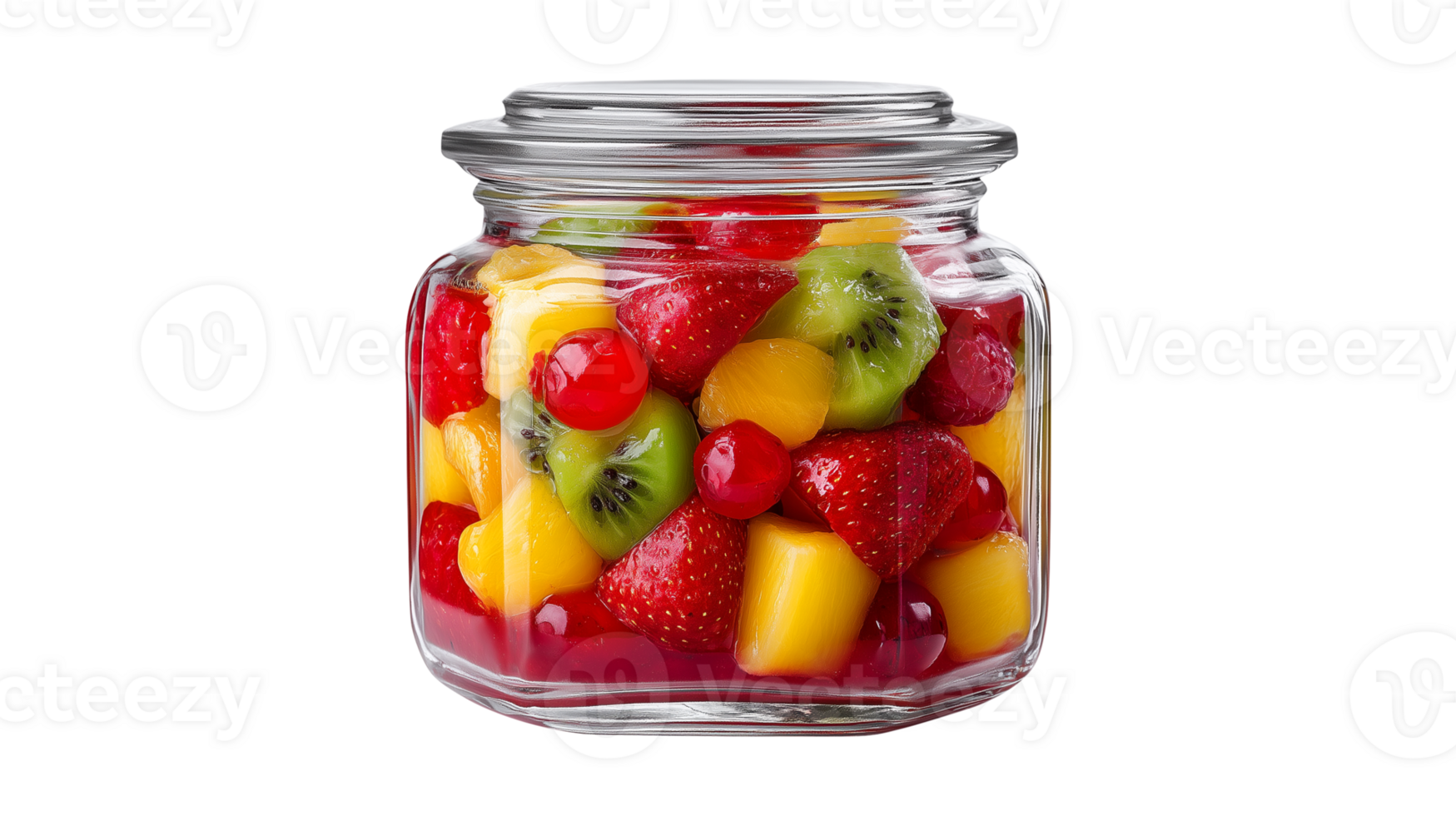 Healthy snack preparation with fresh strawberries and kiwi fruits png