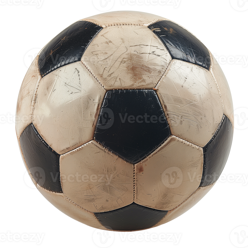 Full View of Classic Soccer Ball Isolated on Transparent Background for Sports Design and Branding png