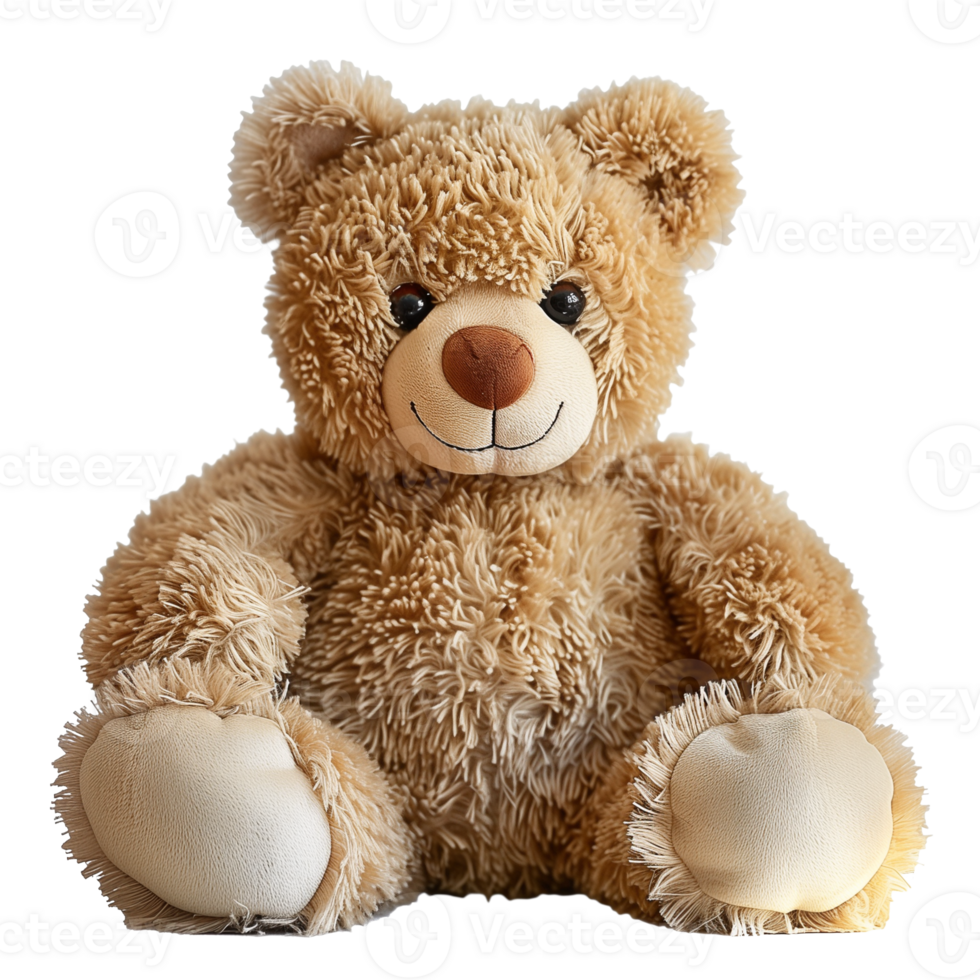 Classic Fluffy Teddy Bear on Transparent Background Isolated for Versatile Design Projects and Childrens Themes png