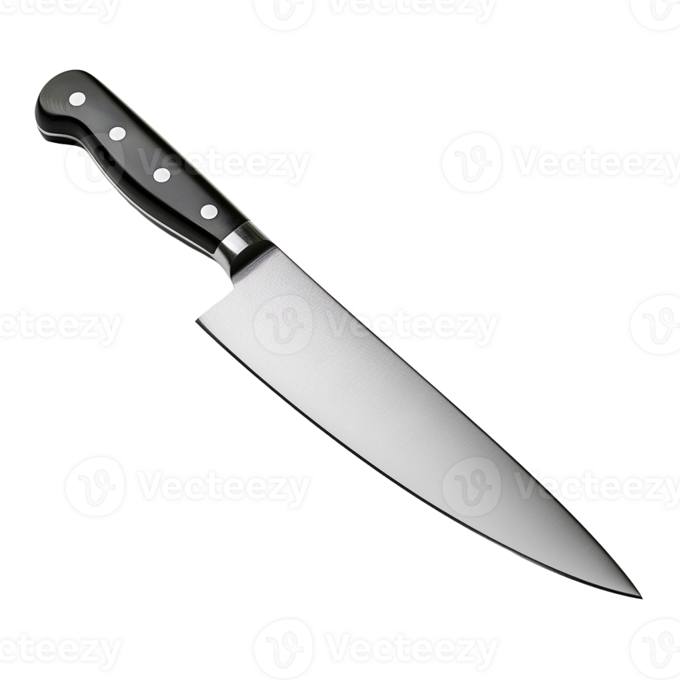 Professional Chef's Knife on Transparent Background Isolated for Culinary Design and Food Preparation Visuals png