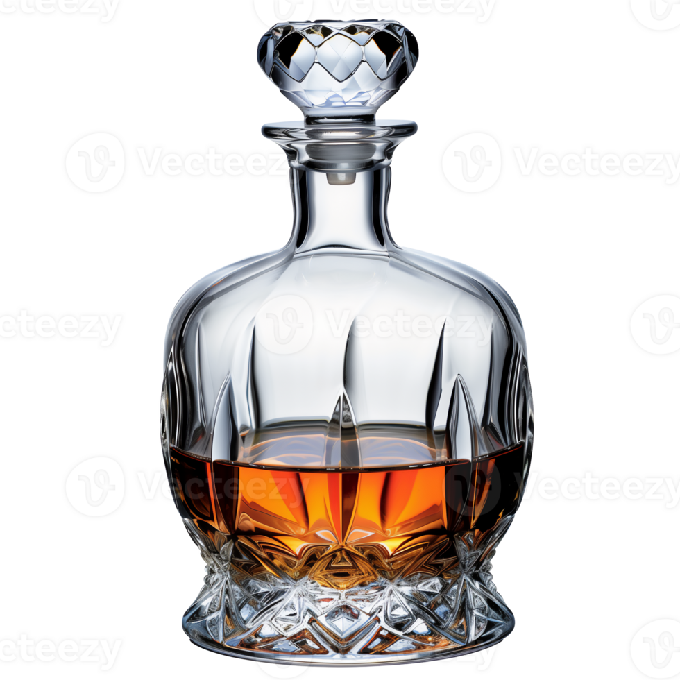 Elegant Crystal Decanter Isolated on Transparent Background for Luxurious Beverage Display and Design Concepts png