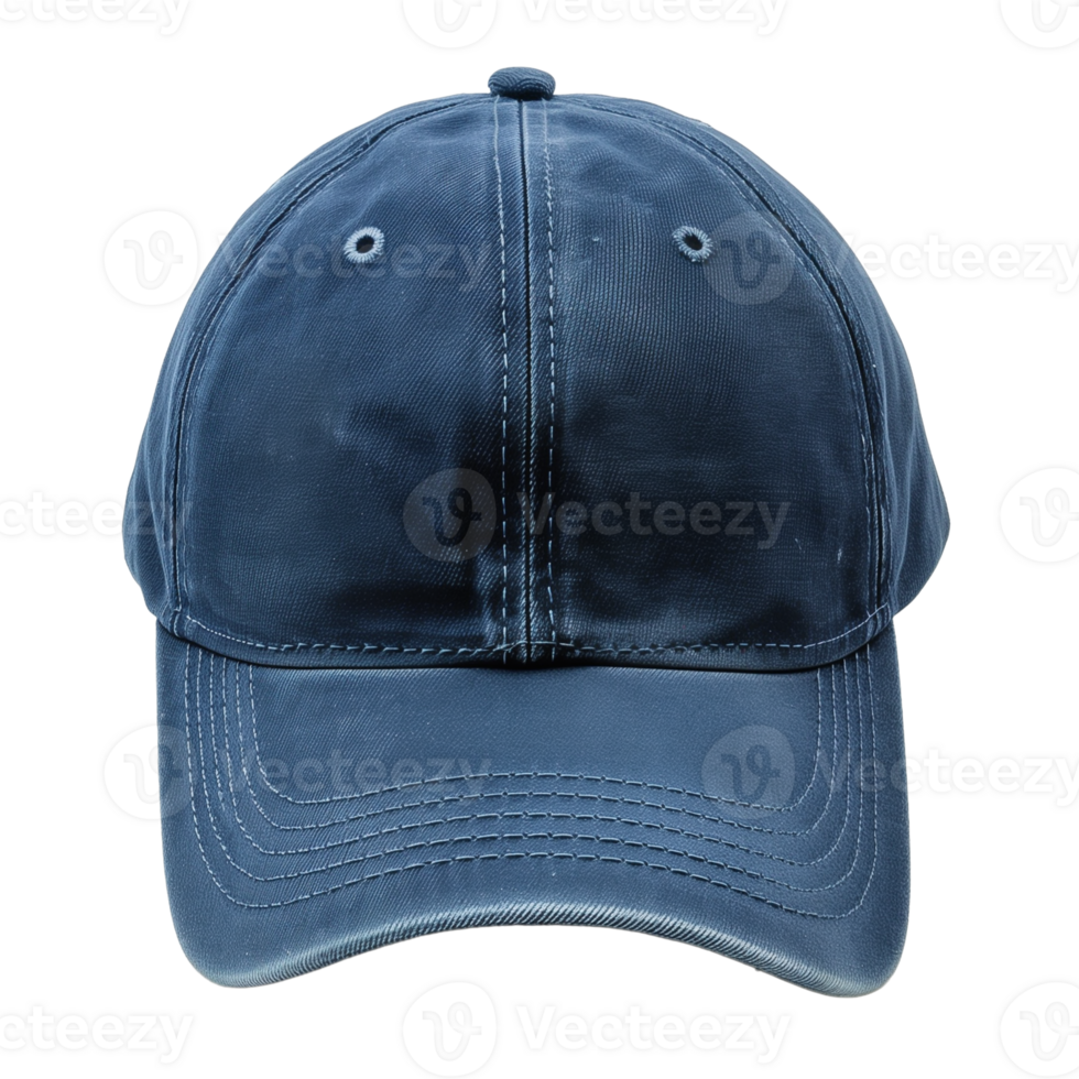 Blue Baseball Cap Isolated on Transparent Background, Full View Design for Athletic Apparel and Sports Fashion Photography png