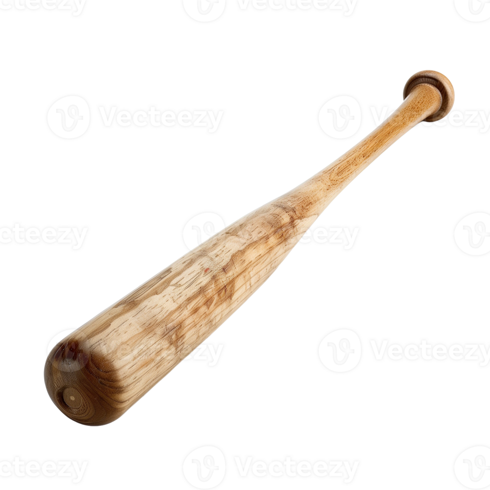 Baseball Bat Full View on Transparent Background Isolated for Sports Equipment Design and Promotional Use png
