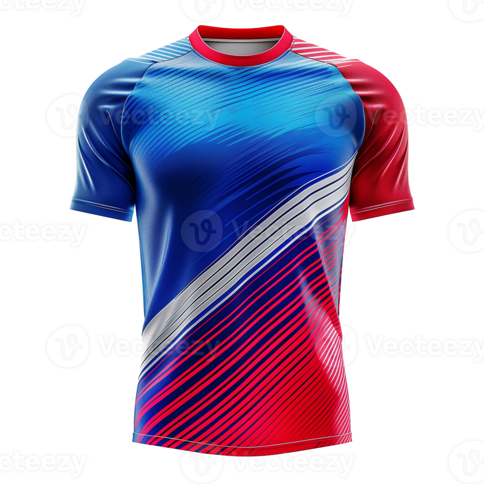 Vibrant Soccer Jersey Design on Transparent Background with Bold Colors and Graphic Patterns for Sports Apparel png