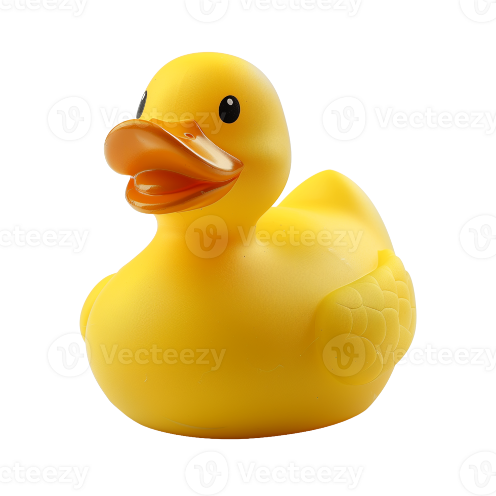 Yellow Rubber Duck on Transparent Background Isolated Image for Bath Time Fun and Childhood Memories png