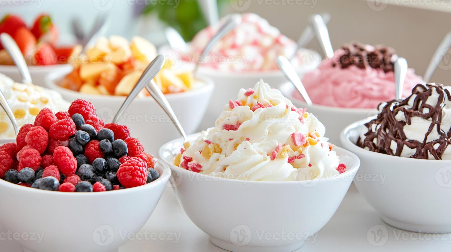 Delicious toppings adding flavor and excitement to yogurt bar experience photo