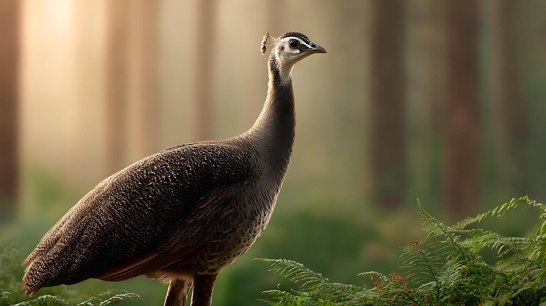 A bird standing in the woods photo
