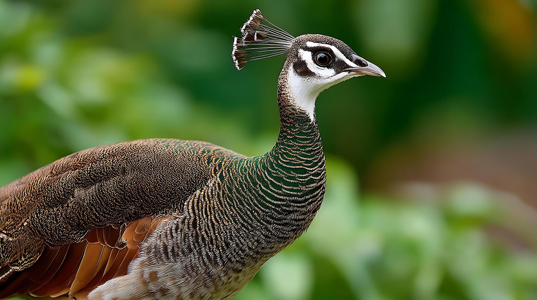 A peacock standing in the grass photo