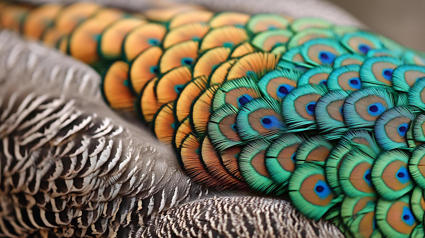 A close up of a peacock's feathers photo
