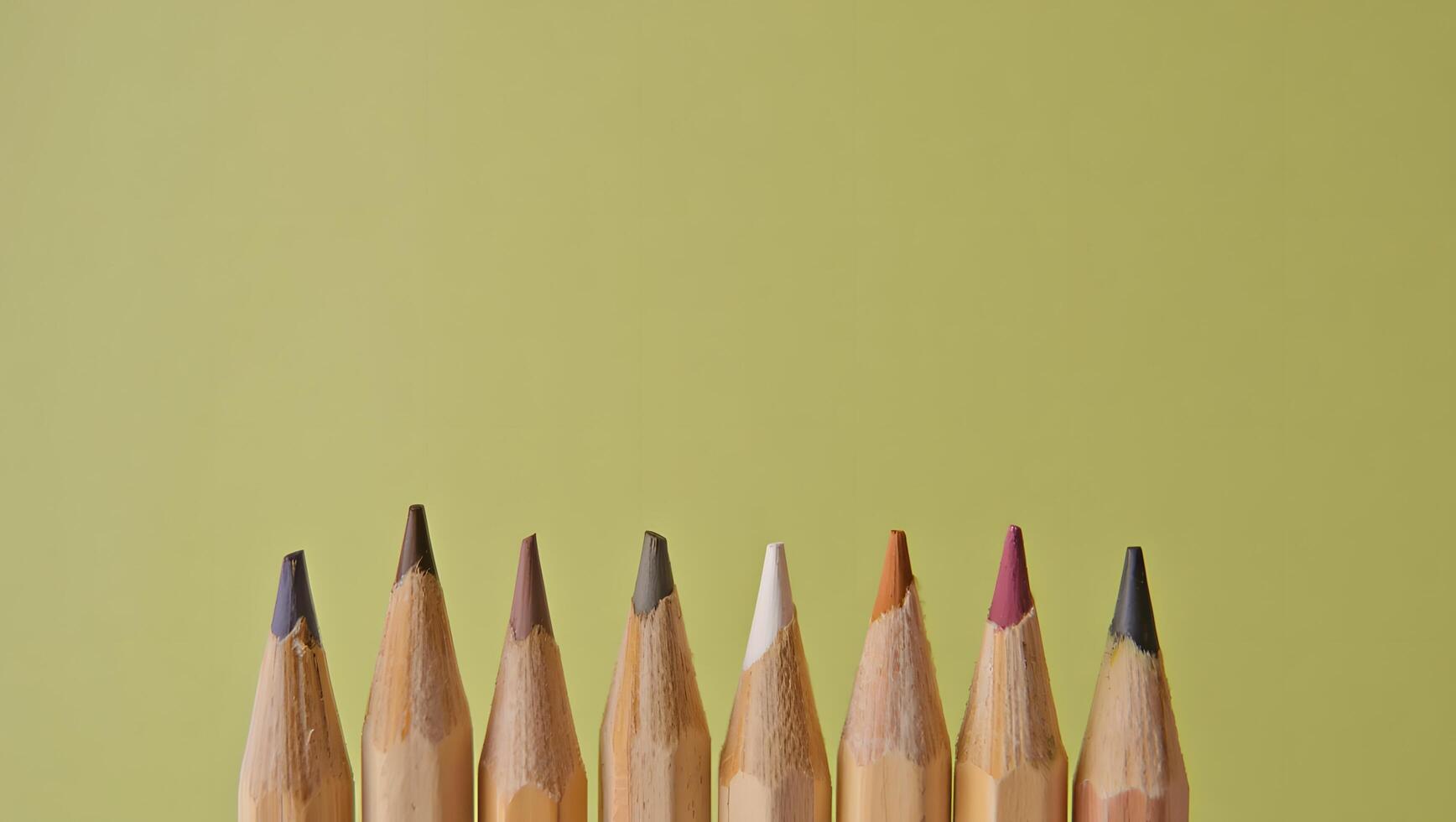 Top Stack of Neutral Tone Pencils with Inward Pointing Tips photo