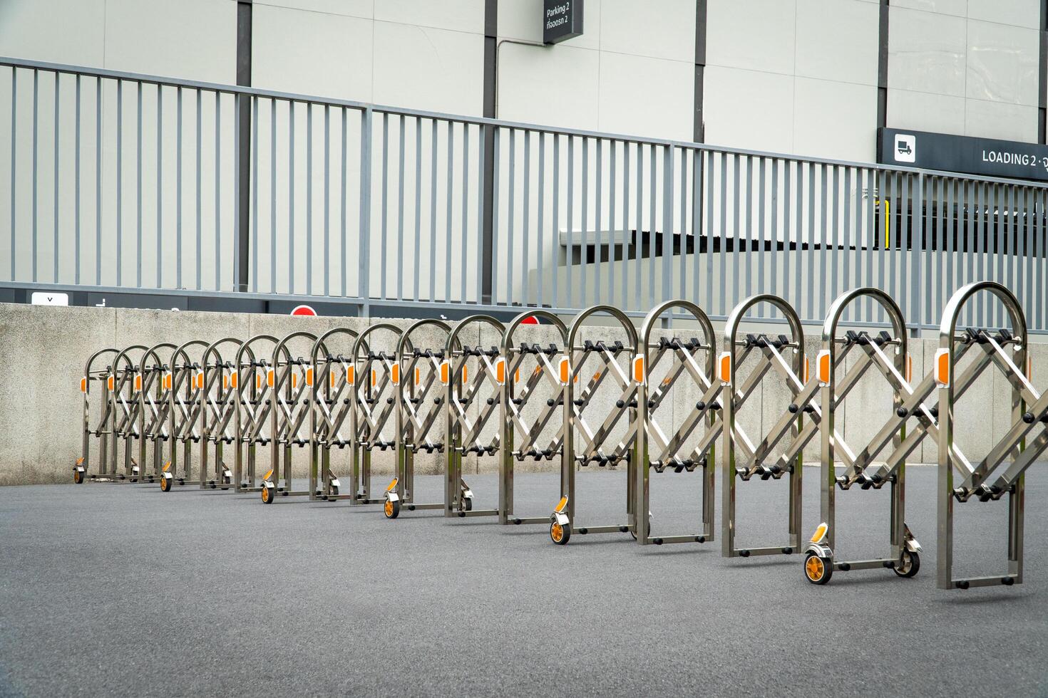 Movable and portable street fence for preventing cars entering the area. photo