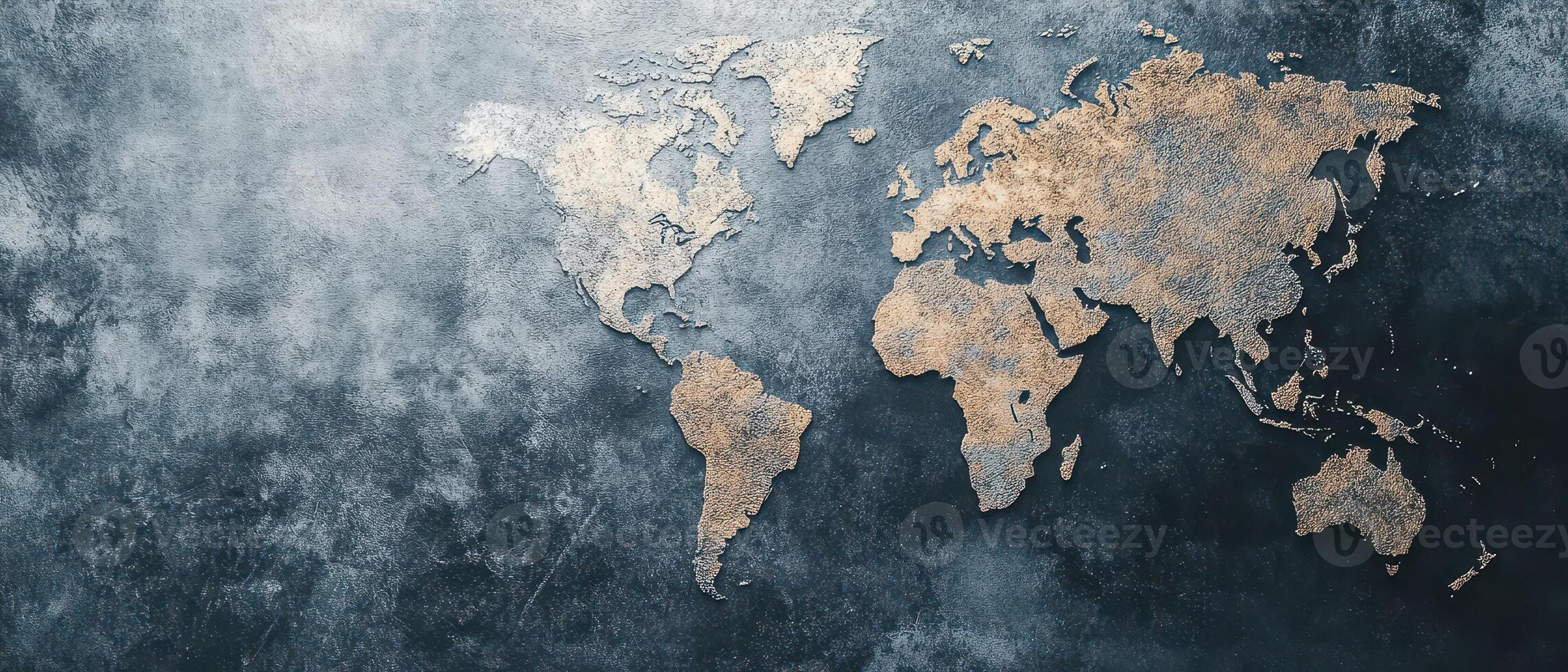 Detailed world map design with vintage finish photo
