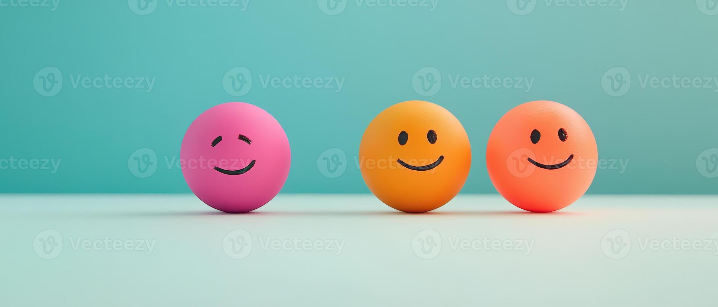 Cheerful display of colorful smiley balls photo