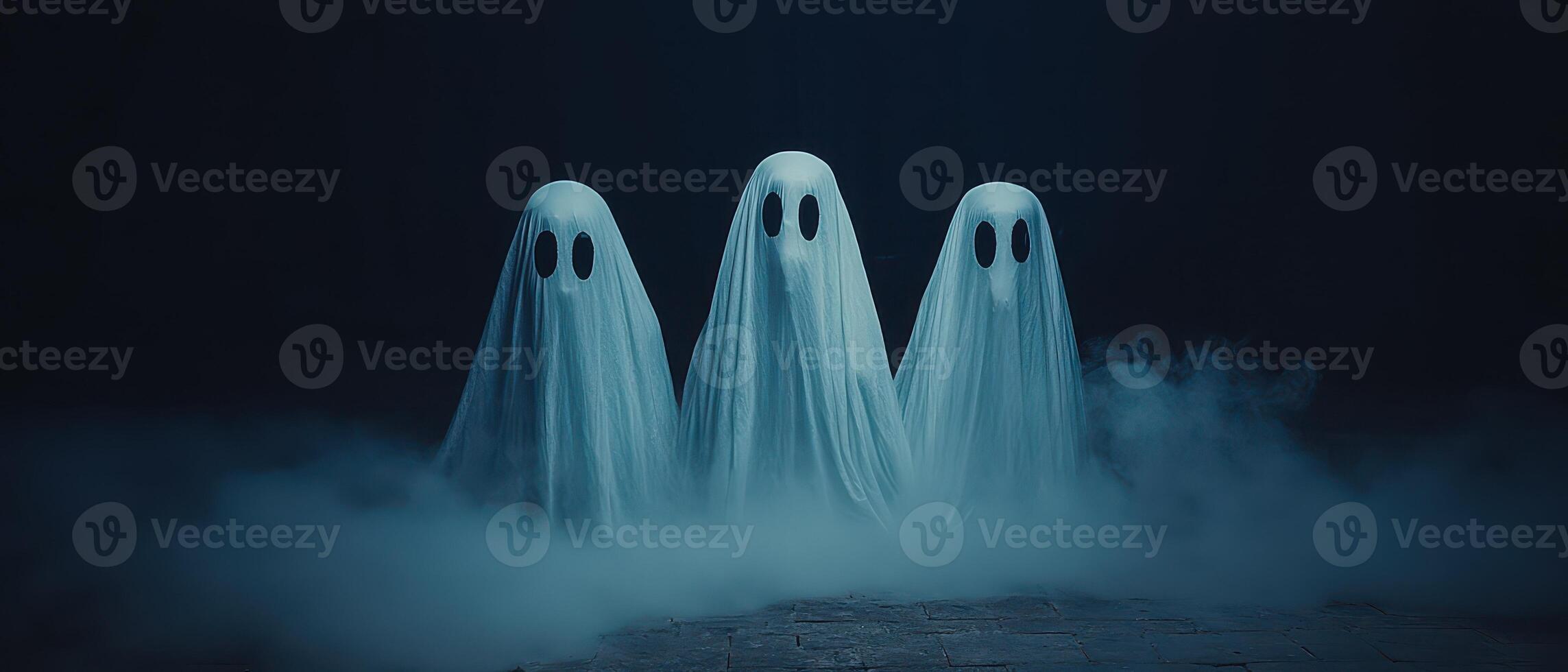 Ghostly figures rise from the fog photo