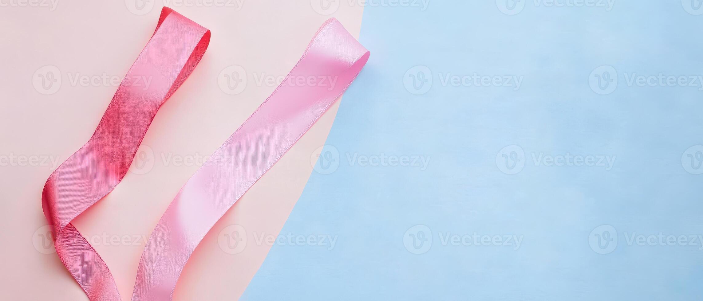 Colorful ribbons on a pastel background photo