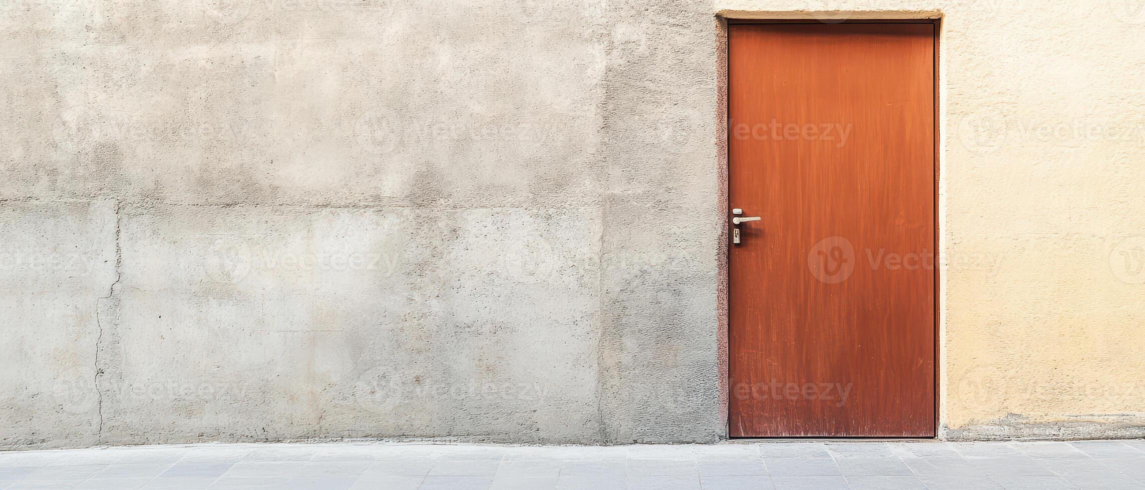 A door is open in front of a wall photo