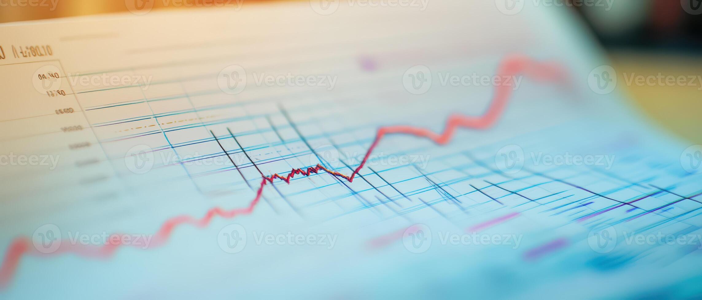 Stock market trend analysis with rising graphs photo
