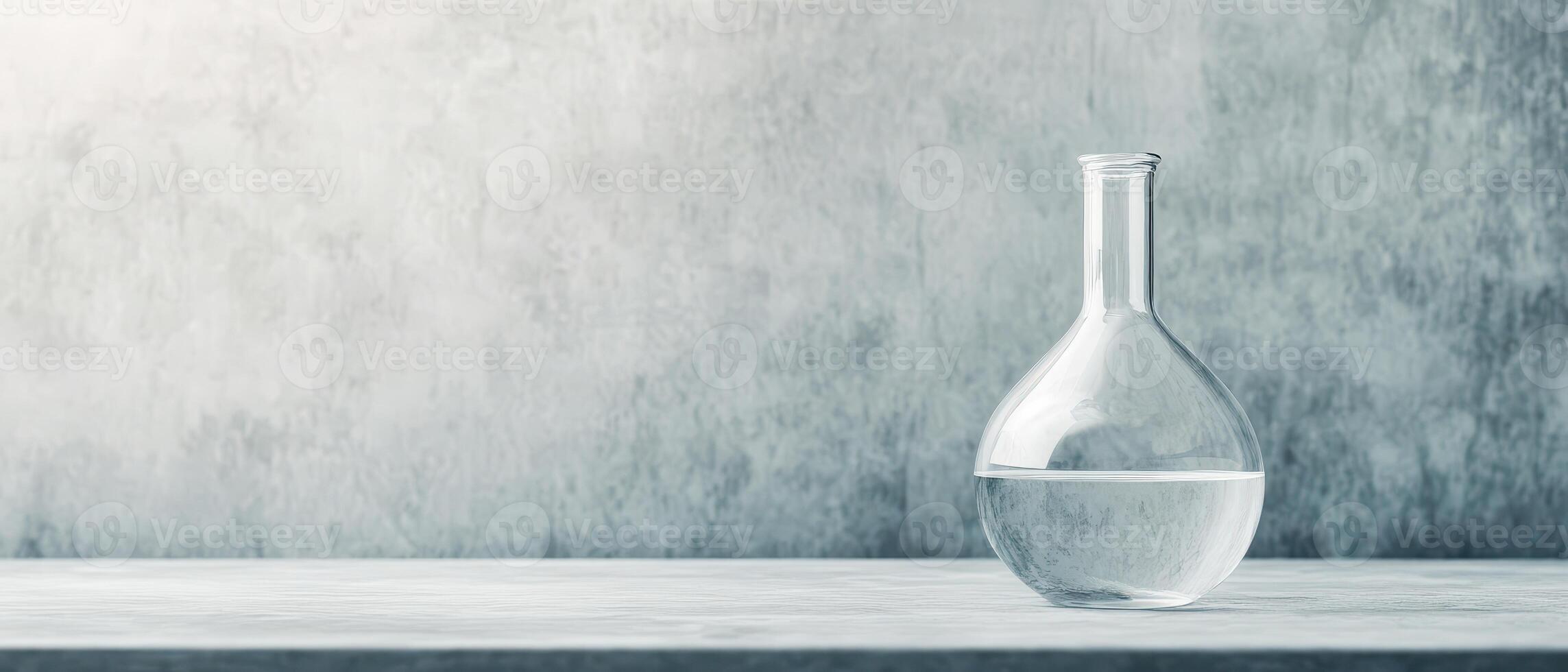 Flask of water on a table photo