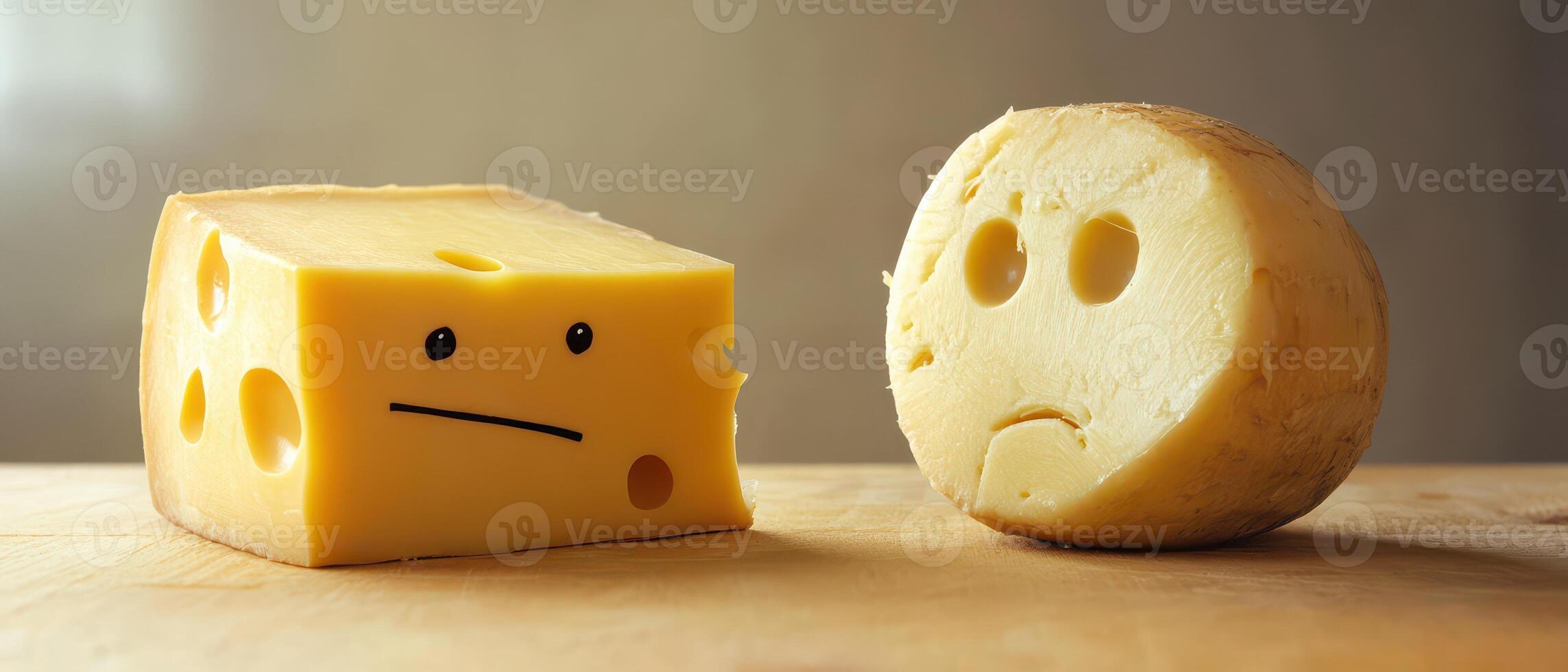 Cheesy expressive kitchen characters photo