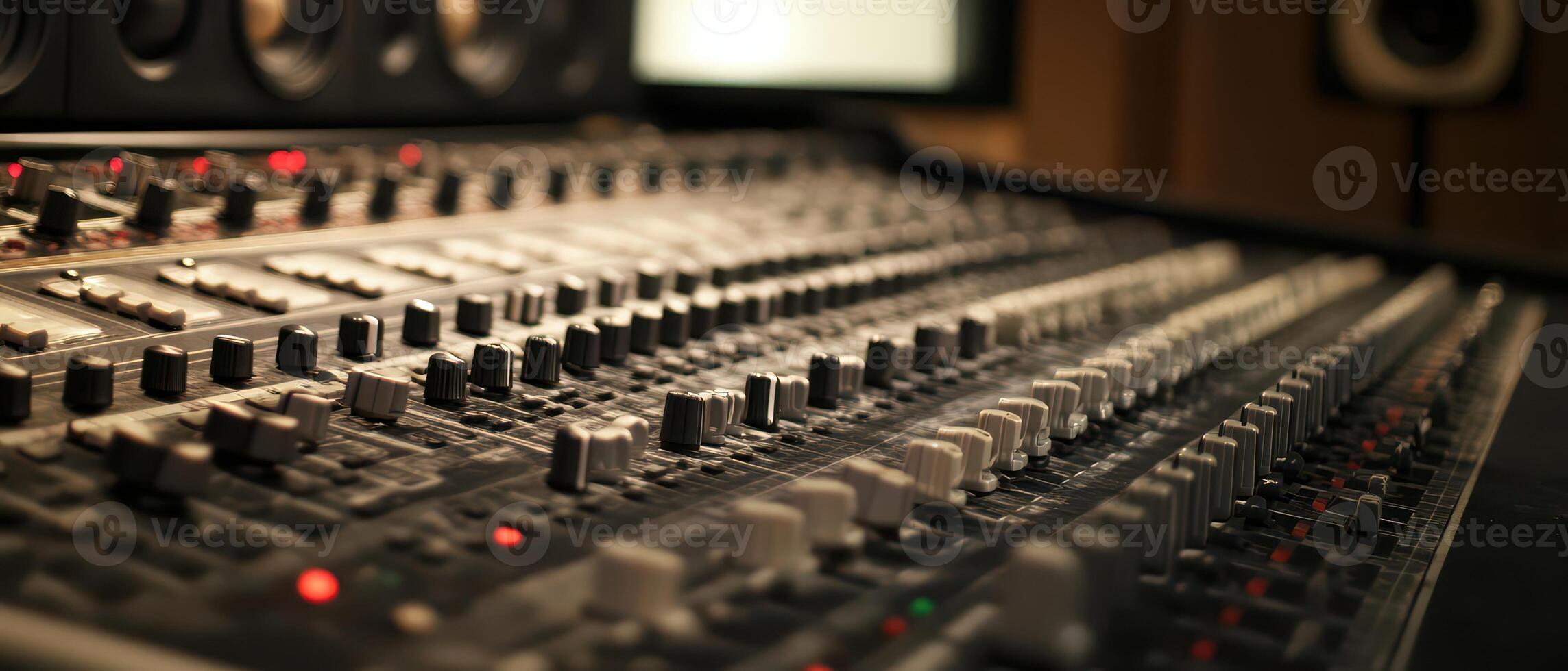 Mixing console in studio session photo