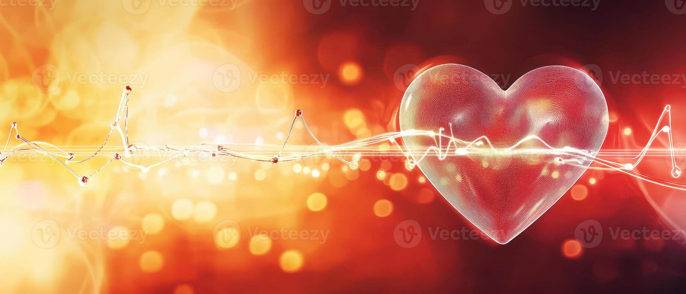 Heart symbol with glowing background effects photo