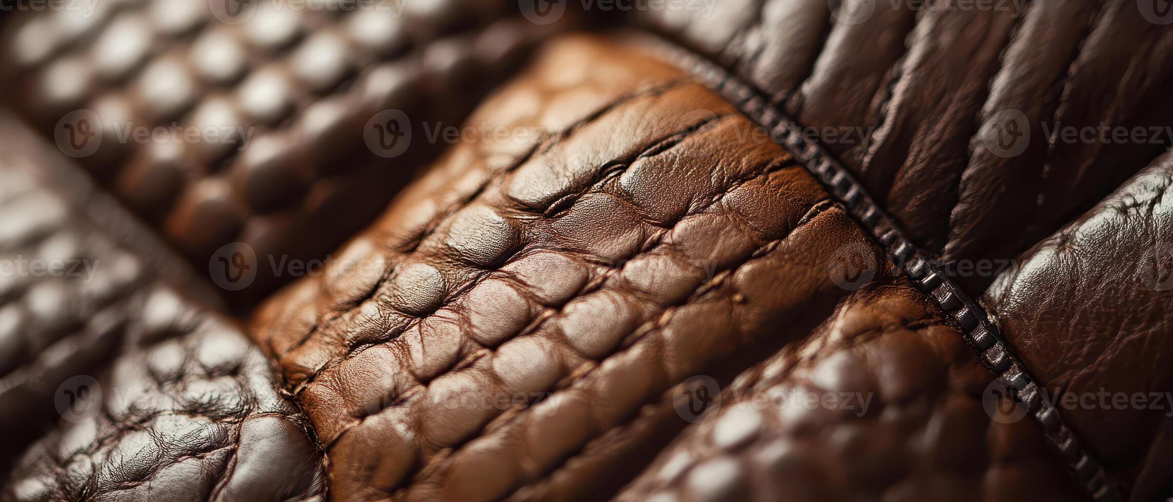 Detailed view of textured leather in warm tones photo