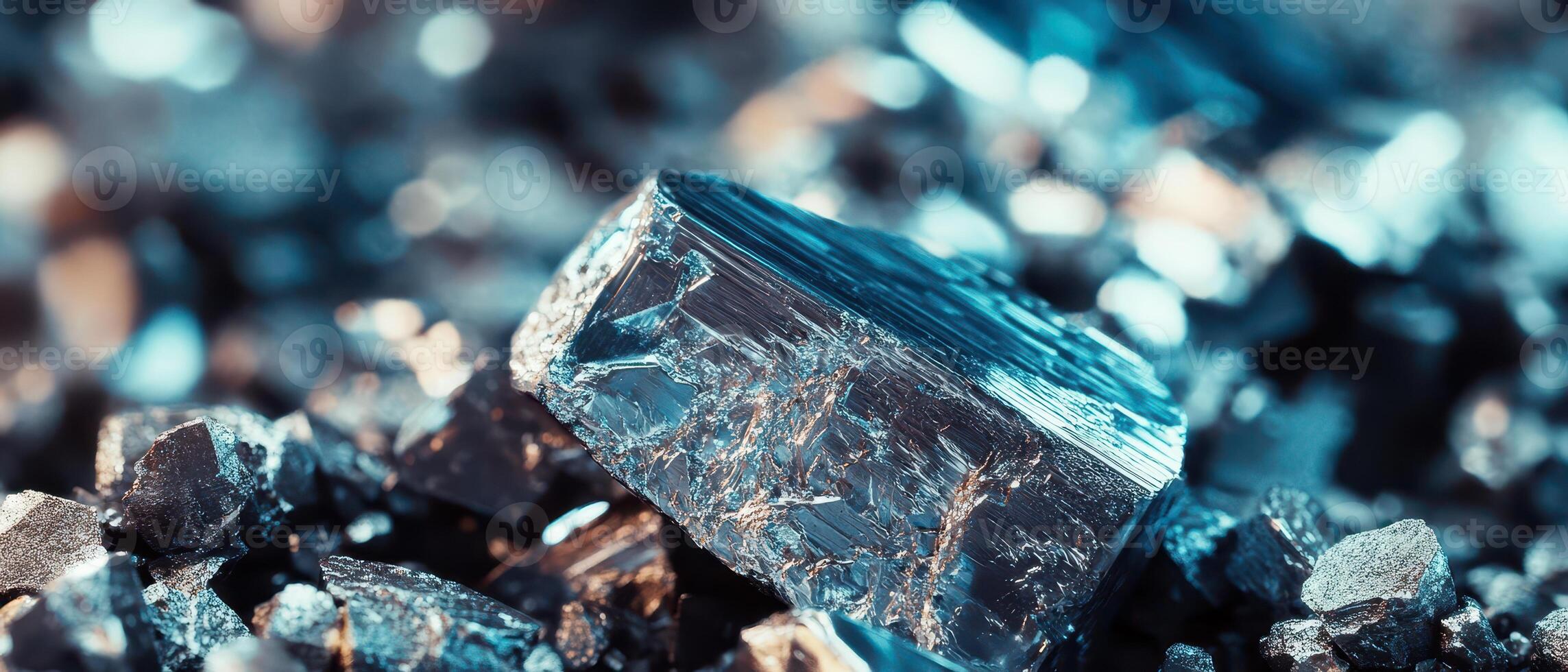 Close up of shimmering mineral crystals photo
