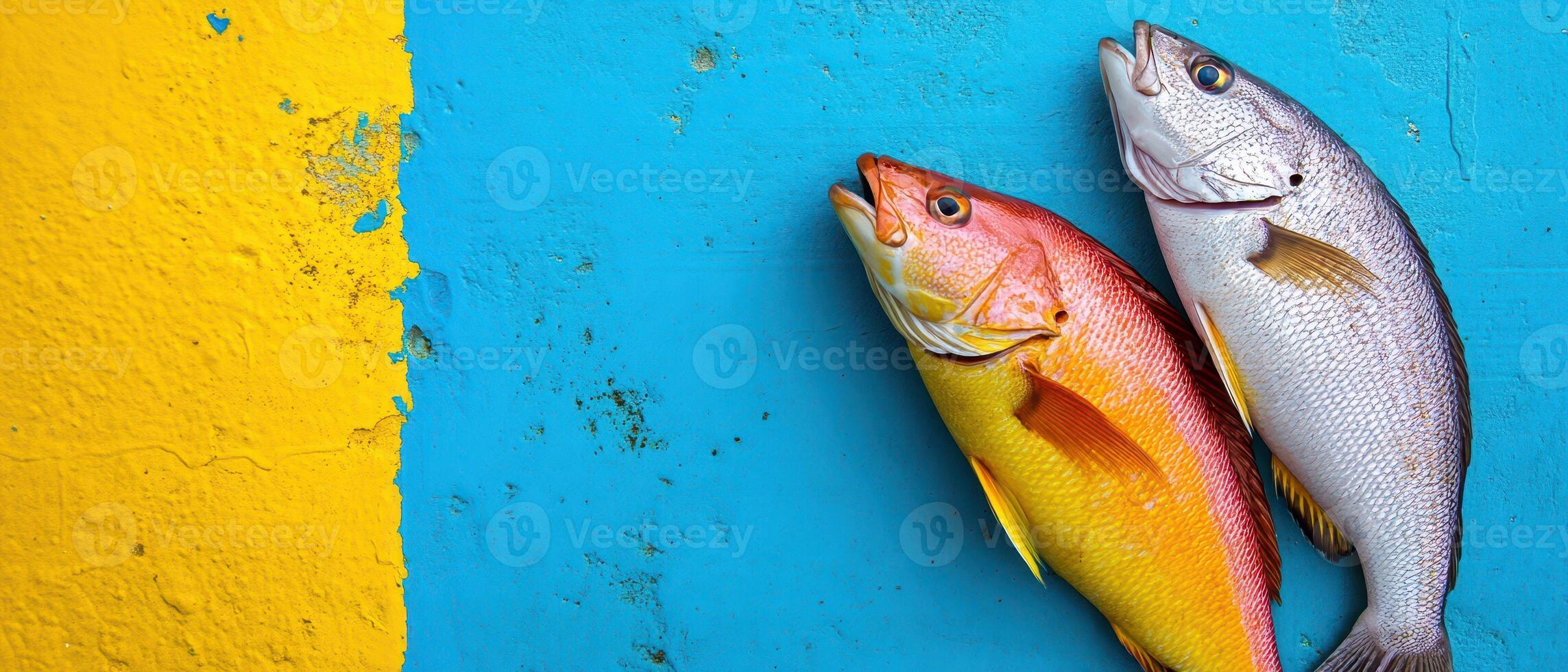 Fresh fish with vibrant colors photo