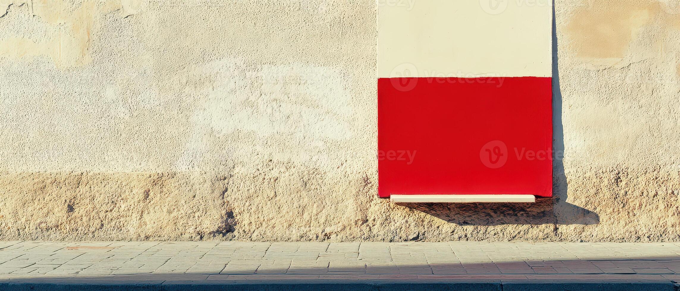 Bold red and white wall in urban area photo