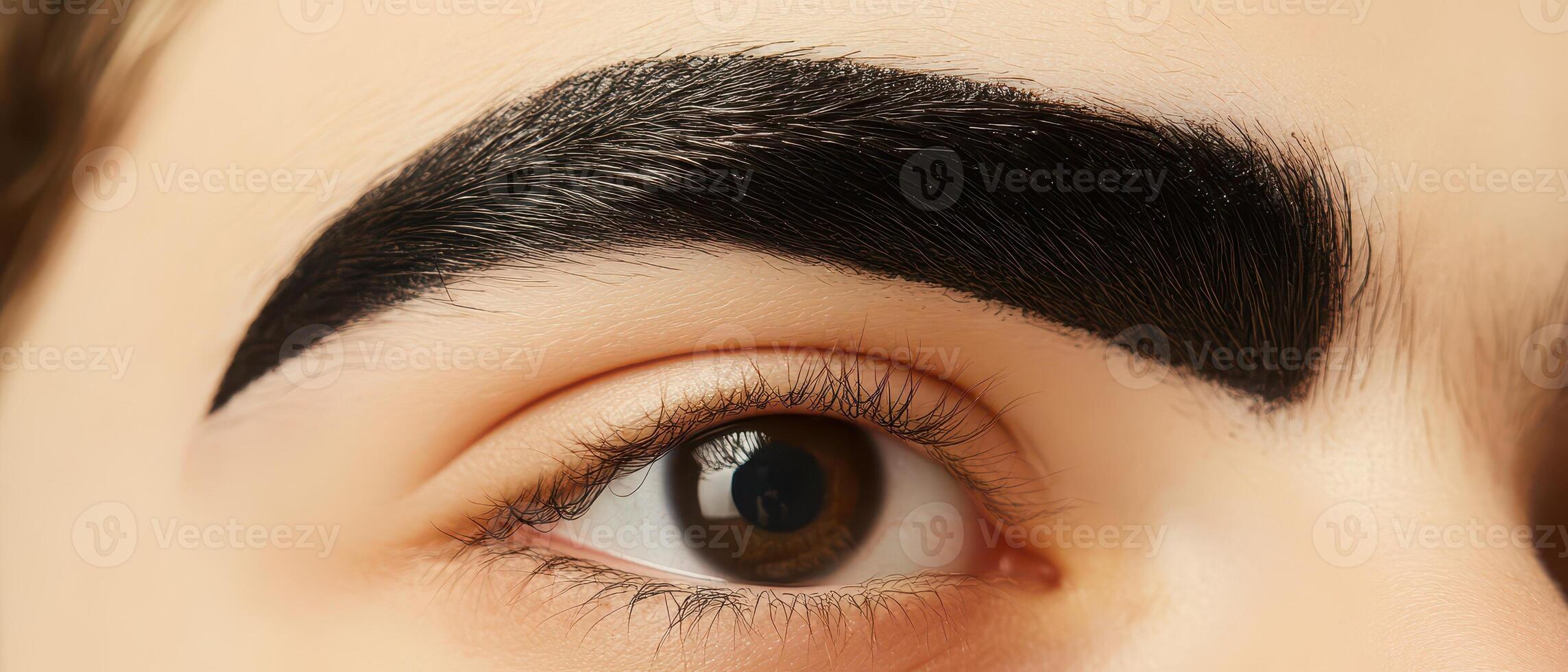 Close up of ideal eyebrow and eye details photo