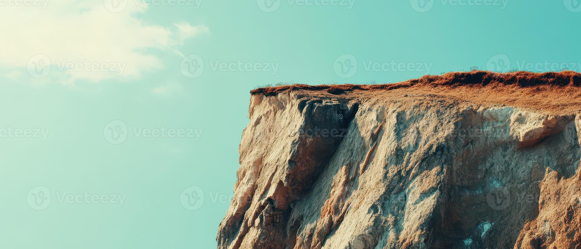 Cliffs beauty shines under blue sky photo