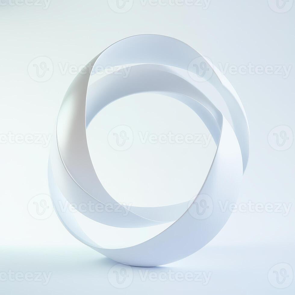 White abstract sculpture of loops photo