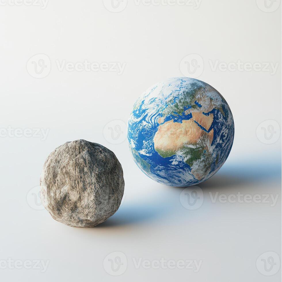 Earth rock model showing planetary contrast photo