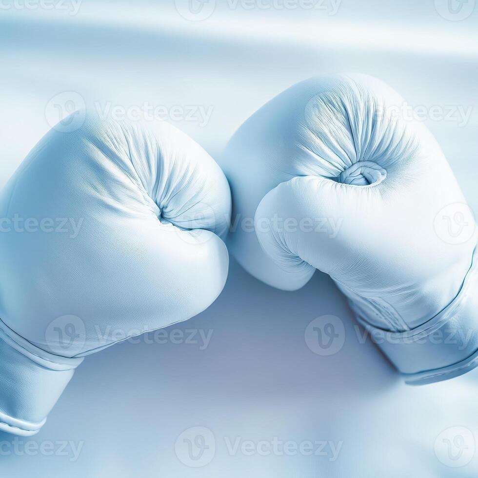 Boxing gloves prepped for training photo