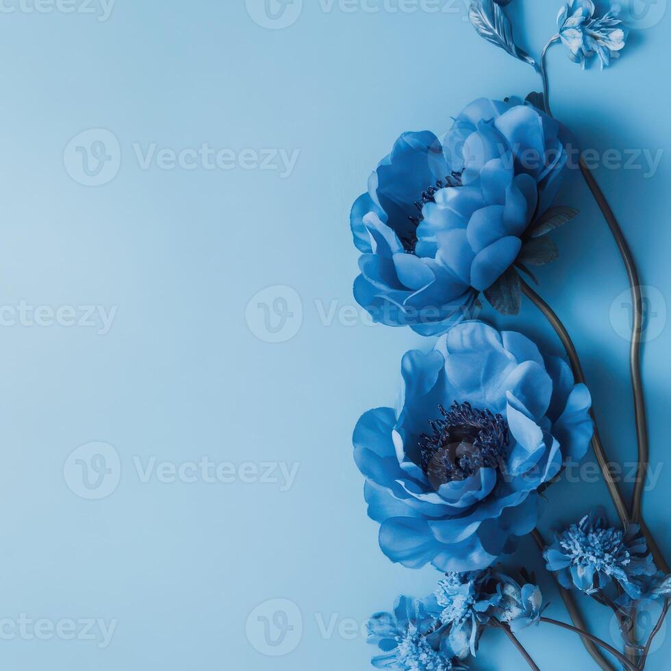 Elegant blue flowers create a serene backdrop photo