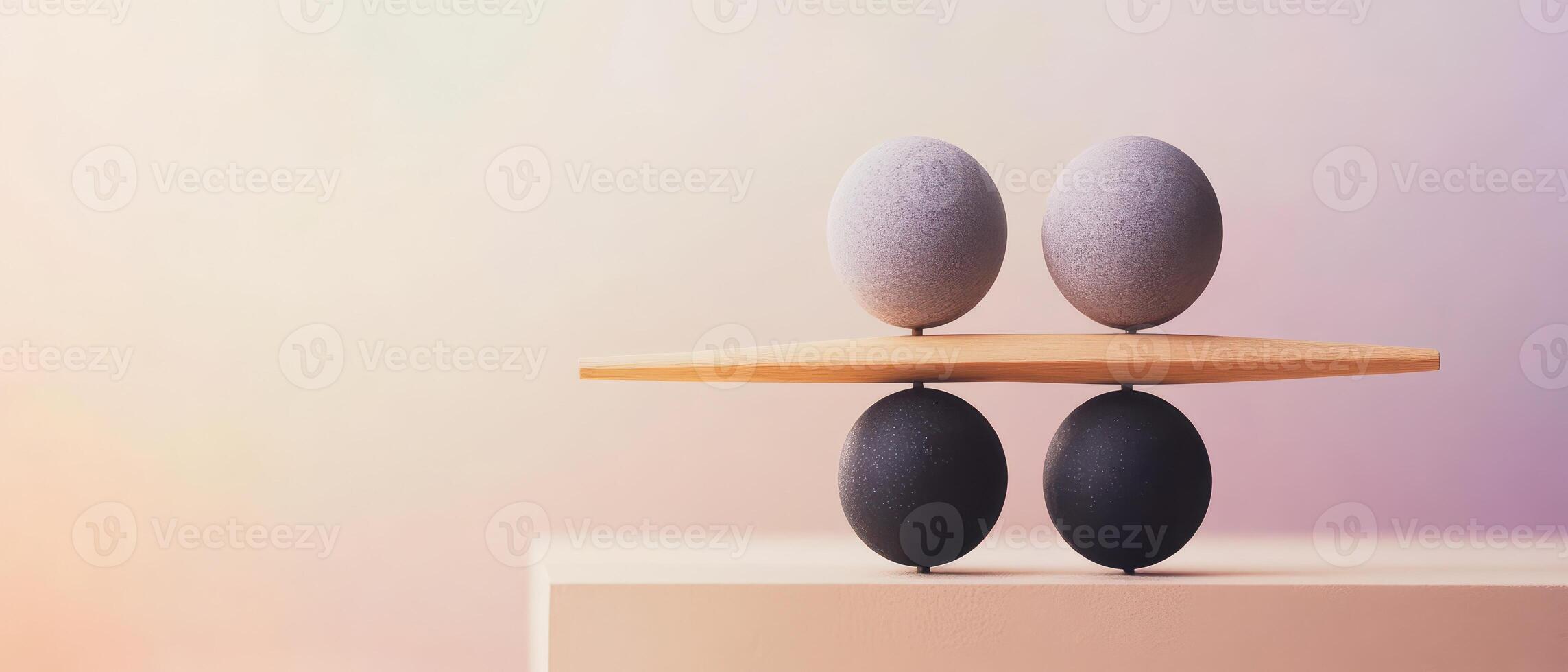 Spheres on wood create harmony photo
