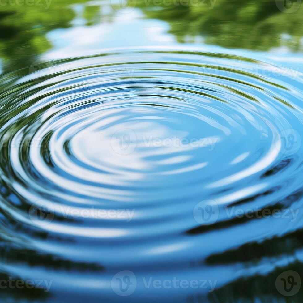 Ripples spreading across a tranquil water surface photo
