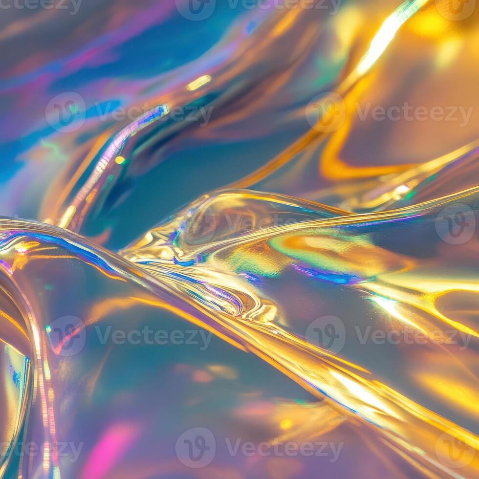 Colorful iridescent textures reflecting light photo