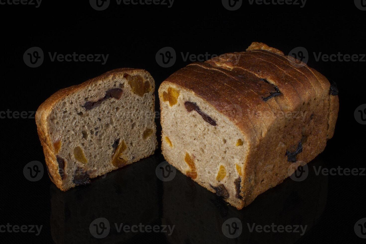 Regular bread with dried fruits photo