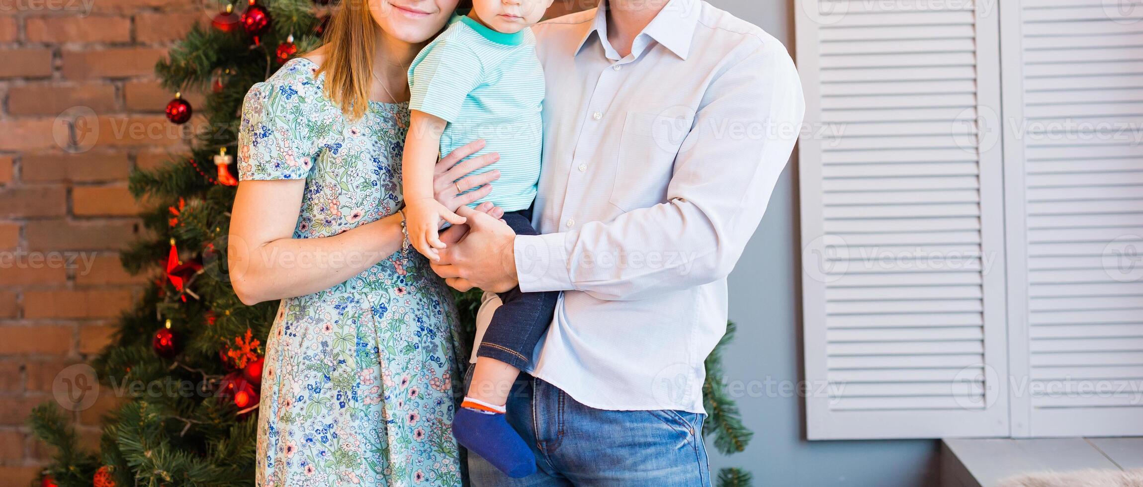 Family with child. Happy Smiling Parents and Children at Home. photo