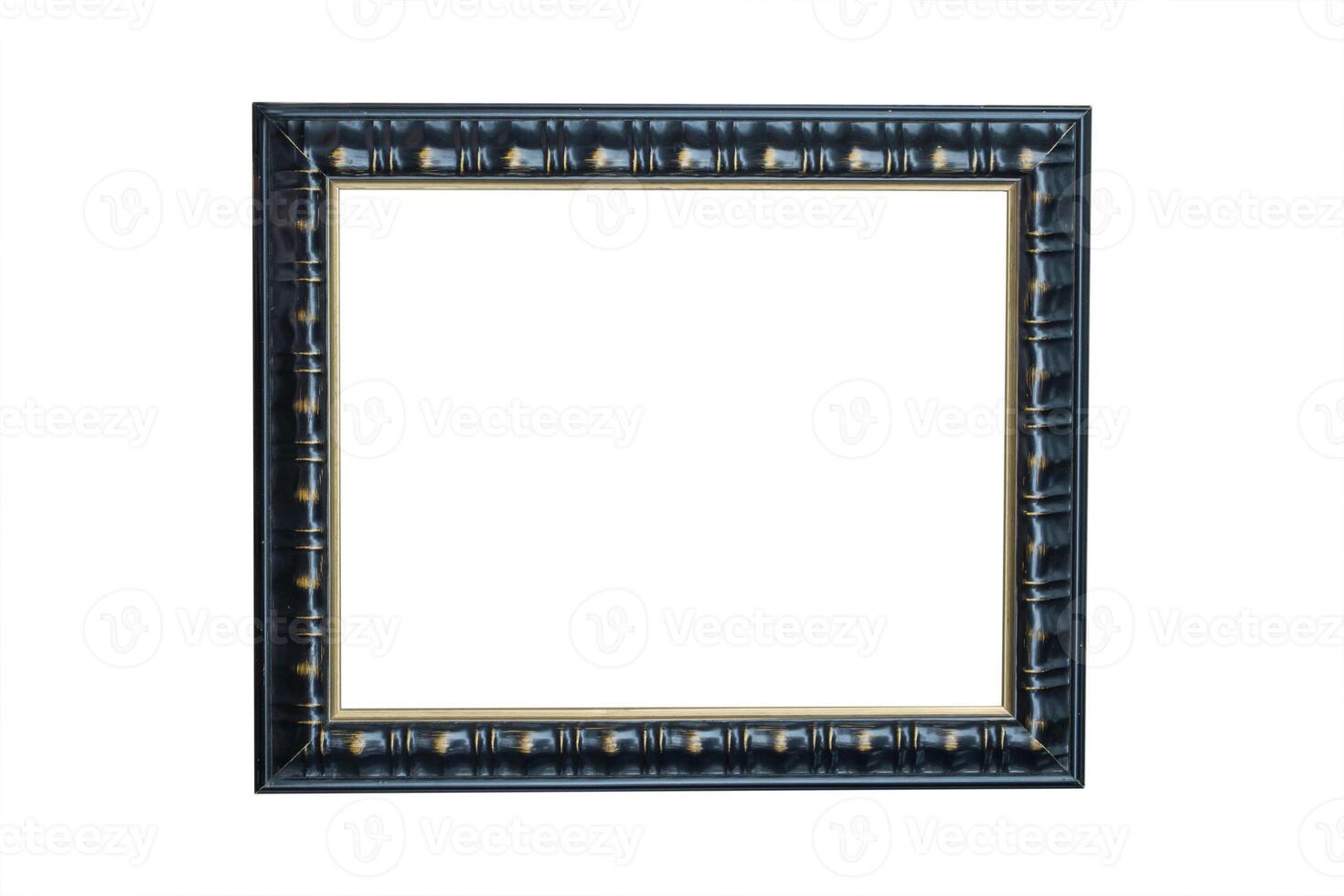 blank black frame on white background. photo