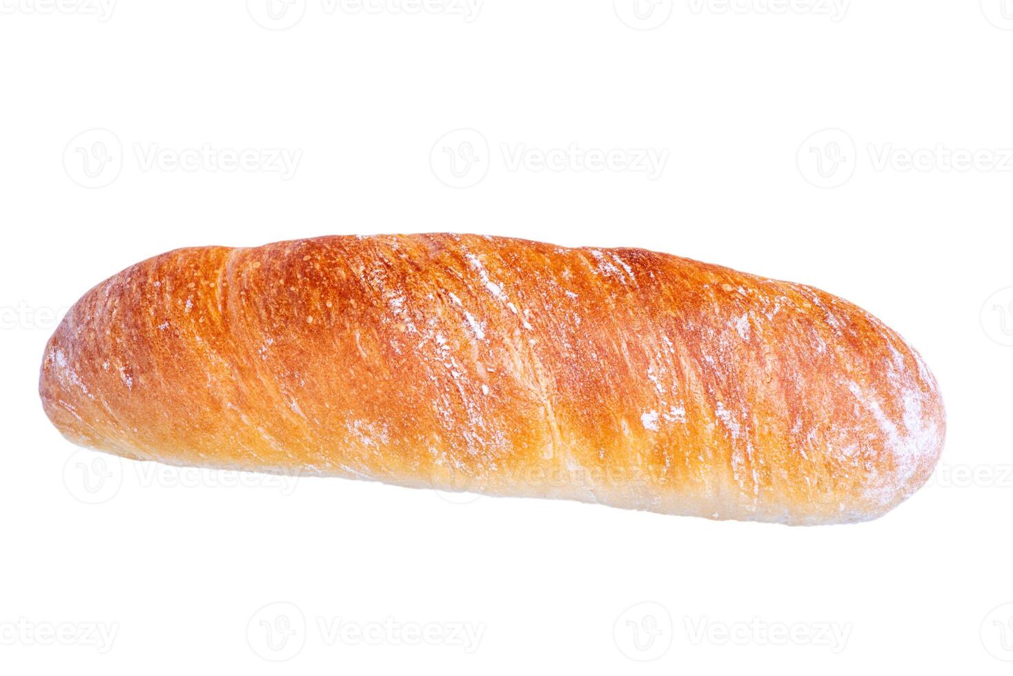 Baguette isolated on white. Wheat baguette, bread. photo
